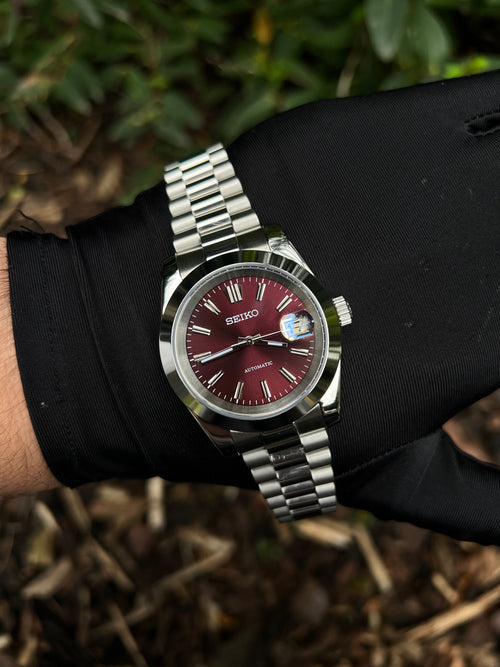 Maroon DateJust Custom Seiko Mod