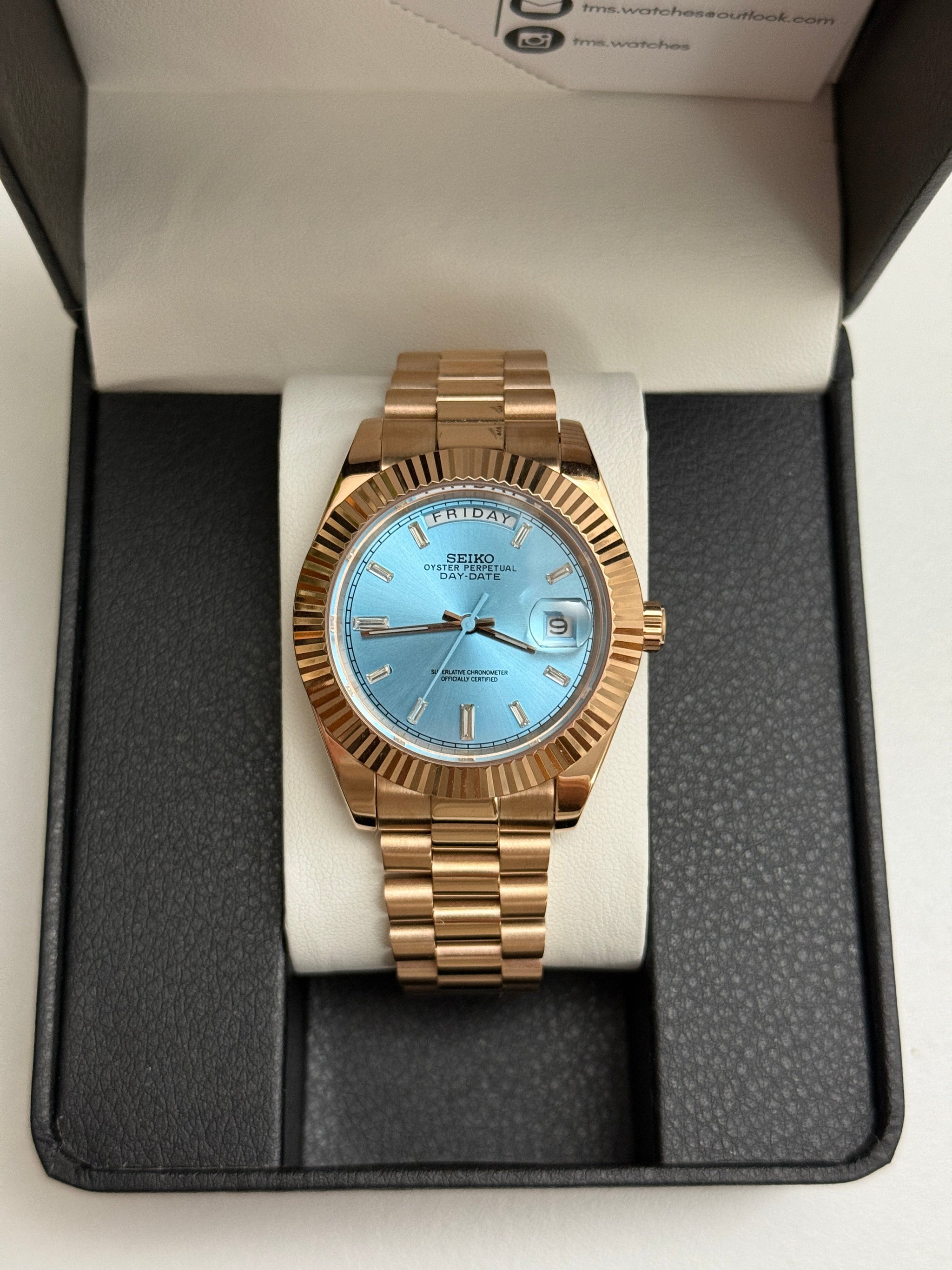 Tiffany Blue DayDate Custom Seiko Mod 39MM