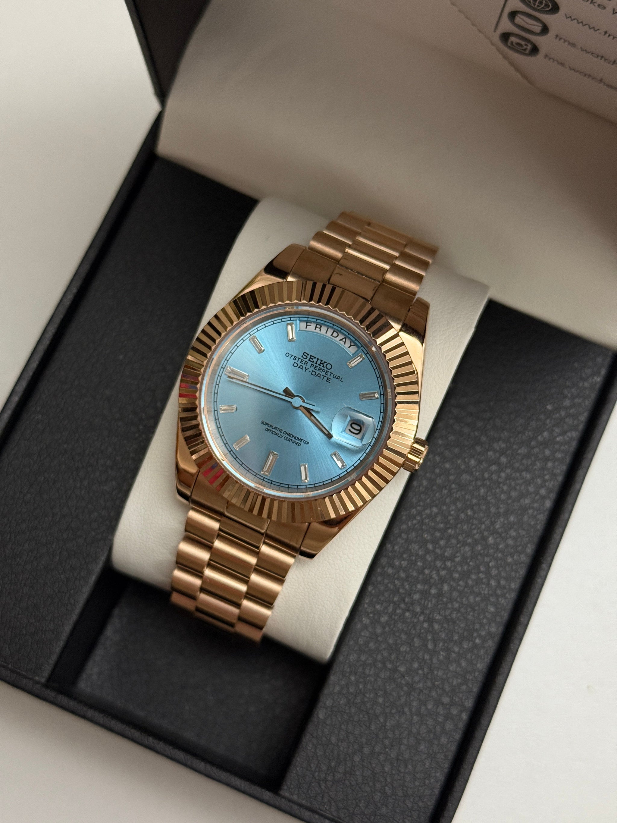 Tiffany Blue DayDate Custom Seiko Mod 39MM