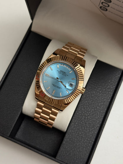 Tiffany Blue DayDate Custom Seiko Mod 39MM