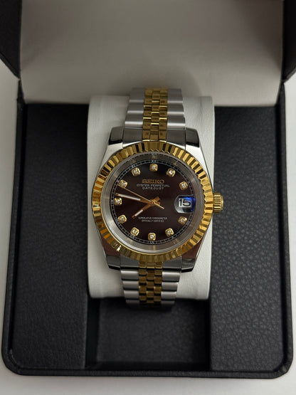 Black Diamond Datejust 39mm Custom Seiko Mod