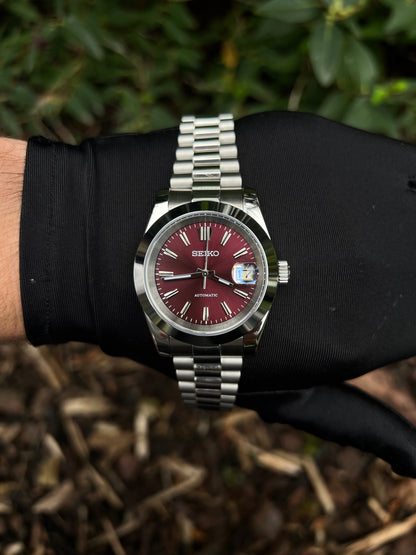 Maroon DateJust Custom Seiko Mod