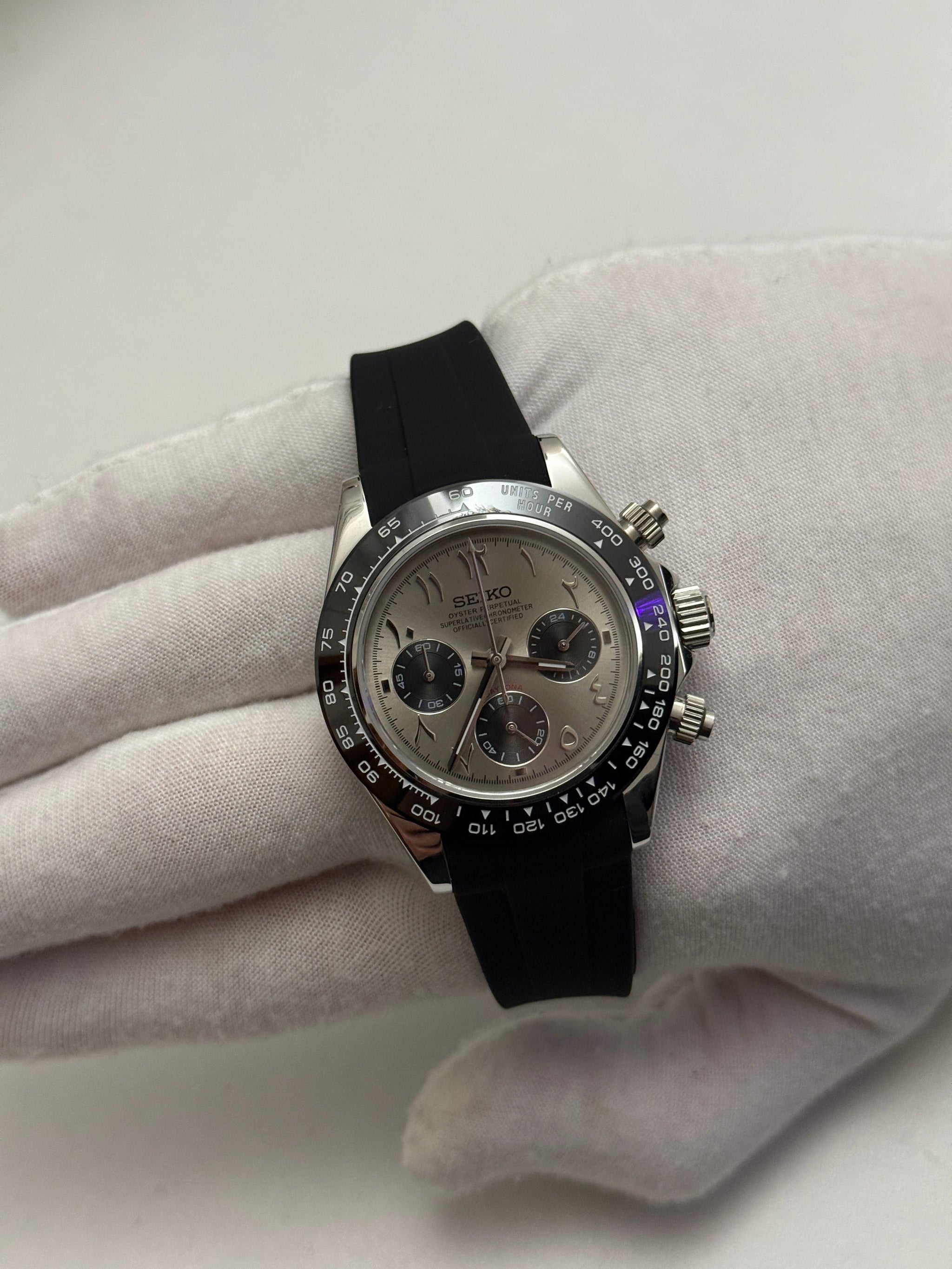 Grey Arabic Seiko Daytona Custom Mod (VK63)