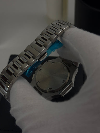 White Nautilus Custom Seiko Mod Quartz