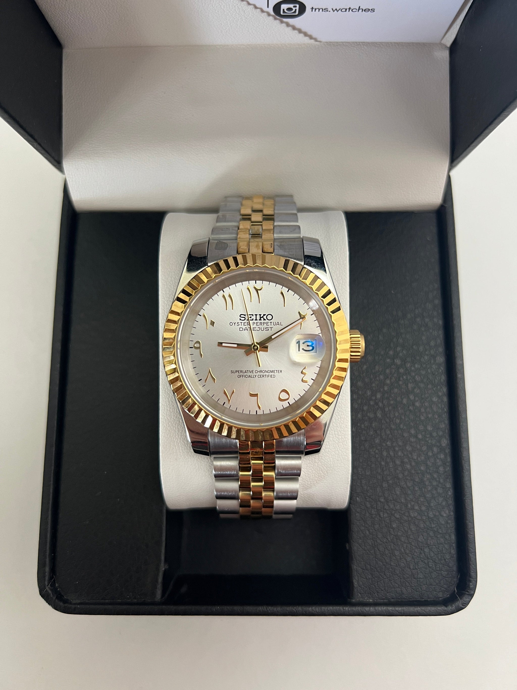 Two-Tone Arabic Datejust Custom Seiko Mod 36mm